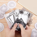 Black & White Lace DIY Scrapbooking Kits, Lace Stickers, Scrapbook Supplies Lace Paper Frames and Writable Paper Note, for Journal Photo Album Scrapbooking Craft, Mixed Shapes, 165x124x24mm