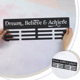 Fashion Iron Medal Hanger Holder Display Wall Rack, with Screws, Word Dream Believe & Achieve, Word, 150x400mm