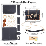 DIY PU Imitation Leather Bag Making Kits, with Alloy Lobster Claw Clasps & Buckles & U Shaped Tube, Iron Chains & Snap Button, Screwdriver, Black
