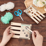 1 Set Wood Weaving Looms Kit, Pom Pom Ball Maker, Wheat, 16.5x9x0.3cm & 16.5x12x0.3cm, 2pcs/set