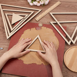 Poplar Wood Sheets & Rings, for Clay Plate Guide, Triangle, PapayaWhip, 8~26x9~30x0.45cm, 7pcs/set