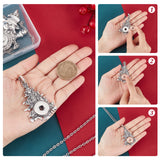 DIY Christmas Office Lanyard ID Badge Holder Necklace Making Kit, Including Snowman & Tree Alloy Jewelry Snap Buttons, 304 Stainless Steel Cable Chains Necklaces, Platinum & Stainless Steel Color, 4Pcs/box