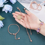 6Pcs 2 Style Brass European Style Bracelet Making, Rose Gold, 3pcs/style