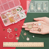 DIY Christmas Snowflake Earring Making Kit, Including Glass Pearl & Bicone Beads, Iron Bar Links Connectors, Alloy Links & Pendant, Brass Earring Hooks, Mixed Color, 162Pcs/box