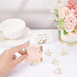 Iron Message Clip, Memo Note Photo Stand Holder, Card Clips, For Wedding Decoration, Triangle, Golden, 21x24mm, 36pcs/box