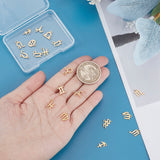 24Pcs 12 Style 12 Constellations Manual Polishing 304 Stainless Steel Charms, Golden, 12 Constellations, 7.5~12x6~10.5x1mm, Hole: 1.2mm, 2pcs/style