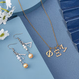 304 Stainless Steel Charms, Greek Alphabet, Golden & Stainless Steel Color, 18pcs/box