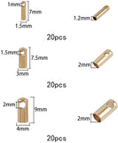 304 Stainless Steel Cord Ends, End Caps, Golden, 68x52x11mm, 60pcs/box