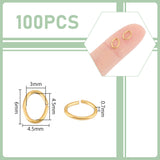 100Pcs 304 Stainless Steel Jump Rings, Open Jump Rings, Oval, Golden, 6x4.5x0.7mm, 21 Gauge, Inner Diameter: 3x4.5mm
