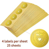 Self Adhesive Gold Foil Embossed Stickers, Medal Decoration Sticker, Crown Pattern, 5x5cm