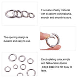 Zinc Alloy Key Clasp Findings, Spring Gate Rings, Platinum, 7.4x7.2x1.7cm