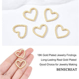 10Pcs Brass Linking Rings, Interlocking Ring, for Necklace Making, Long-Lasting Plated, Heart, Real 18K Gold Plated, 17.5x20x2mm, 10pcs