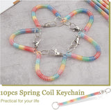 Spring Coil Keychain, Iron Keychain, with Plastic Spring, Colorful, 17.5x0.85cm