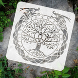 PET Hollow Out Drawing Painting Stencils, for DIY Scrapbook, Photo Album, Tree, 30x30cm