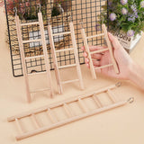 Wooden Pet Ladder Stand, with Iron Hook, BurlyWood, 32x7x1cm, 4pcs/set