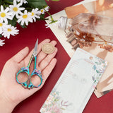 402J2 Stainless Steel Scissors, with Zinc Alloy Handle, Butterfly, Rainbow Color, 12x5.1x0.5cm