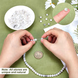 3 Strands Natural White Jade Beads Strands, Dyed, Imitation Rutilated Quartz, Round, White, 6mm, Hole: 1.2mm, about 62pcs/strand, 14.88''(37.8cm)