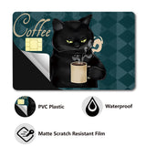 PVC Plastic Waterproof Card Stickers, Self-adhesion Card Skin for Bank Card Decor, Rectangle, Cat Shape, 186.3x137.3mm