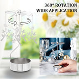 Stainless Steel Spinning Rotary Candle Holder Stand, Rotating Carousel Tea Light Holder, for Wedding Christmas Party Decoration, Branch, 9.5x14cm