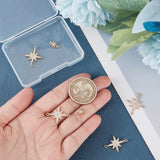12Pcs 2 Styles Brass Clear Cubic Zirconia Connector Charms, Nickel Free, Star, Real 18K Gold Plated, 10~22.5x7~17.5x1.8~3mm, Hole: 0.9~1.2mm,  6pcs/style