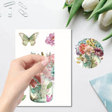 8 Sheets 8 Styles PVC Waterproof Wall Stickers, Self-Adhesive Decals, for Window or Stairway Home Decoration, Rectangle, Flower, 200x145mm, about 1 sheets/style