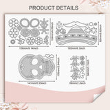 Cinco de Mayo Sugar Skull Carbon Steel Cutting Dies Stencils, for DIY Scrapbooking, Photo Album, Decorative Embossing Paper Card, 94~160x56~104x0.8mm, 4pcs/set