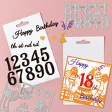 Birthday Theme Number 0~9 Carbon Steel Cutting Dies Stencils, for DIY Scrapbooking, Photo Album, Decorative Embossing Paper Card, Greeting Card Mold, 72~110x112~115x0.8mm, 2pcs/set