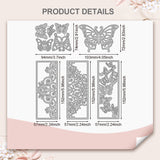 Butterfly Carbon Steel Cutting Dies Stencils, for DIY Scrapbooking, Photo Album, Decorative Embossing Paper Card, 57~103x72~152x0.8mm, 5pcs/set