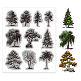 Rubber Clear Stamps, for Card Making Decoration DIY Scrapbooking, Tree, 22x18x0.8cm