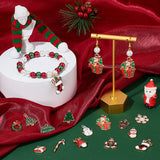 56Pcs 14 Style Christmas Style Alloy Enamel Pendants, Candy Cane & Snowman & Tree & Wreath & Snowflake, Mixed Color, 12.5~33x9~20x1~5mm, Hole: 1.6~3mm, 4pcs/style