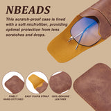 6Pcs PU Imitation Leather Glasses Bag, for Eyeglass, Sun Glasses Protector, with 6Pcs Suede Polishing Cloth, Mixed Color, Glasses Case: 173x71x3.5mm, Polishing Cloth: 80x80x0.4mm