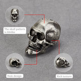 2Pcs 2 Colors Brass Beads, Skull, Mixed Color, 21.5x14x19mm, Hole: 6mm, 1pc/color