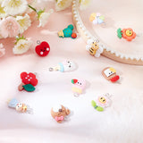 36Pcs 12 Style Resin Pendants, with Platinum Iron Peg Bail, Mixed Color, 25x21x7mm, Hole: 2mm, 3pcs/style