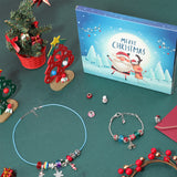 Christmas Theme DIY European Bracelet Necklaces Making Kit, Including Acrylic & Alloy & Enamel European Beads & Dangle Charm, Bracelet Making, Necklace Making, Mixed Color, 24Pcs/box