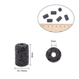 2 Strands Natural Lava Rock Beads Strands, Dyed, Column, Black, 14x8mm, Hole: 2mm, about 27pcStrand, 15.7 inch, 2 strands