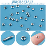 304 Stainless Steel Spacer Beads, Flat Round, Stainless Steel Color, 4x2mm, Hole: 1.8mm, 100pcs/box