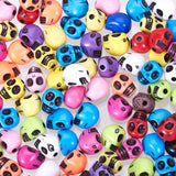 Resin Beads, Skull, Mixed Color, 10x8mm, Hole: 1.8mm