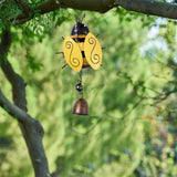 Bee Wind Chimes, with Bell, Glass and Iron Findings, for Home, Party, Festival Decor, Garden, Yard Decoration, Yellow, 300mm