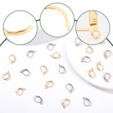 100Pcs 2 Colors 304 Stainless Steel Leverback Earring Findings, with Horizontal Loops, Golden & Stainless Steel Color, 15x11x2mm, Hole: 1.5mm, Pin: 0.6mm, 50Pcs/color