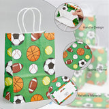 Paper Gift Storage Bags with Handle, Shopping Bags, Rectangle with Ball Pattern, Lime Green, Finish Product: 15x8x21cm