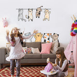 PVC Wall Stickers, Wall Decoration, Cat Pattern, 290x1180mm, 2pcs/set