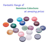 18 Kinds Natural & Synthetic Gemstone Cabochons, Half Round, 16x6mm, 1pc/color, 18pcs/set