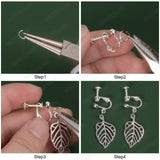 16Pcs 2 Style Clip-on Earring Findings, with 16Pcs TPE Plastic Pads, Silver, 17~19x6~13.5x5~9mm, Hole: 1~1.2mm, 8Pcs/style