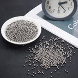 Stainless Steel Polished Beads, Jewelry Polished Accessories, Round, Stainless Steel Color, 3mm, about 450g/bag