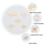 20Pcs 10 Style 201 Stainless Steel Links Connectors, Laser Cut, Star & Sun, Golden & Stainless Steel Color, 2pcs/style