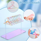 Acrylic Earring Display Stands, Coat Hanger Shaped Earring Organizer Holder, with 8 Mini Hanger, Clear AB, 14.95x5.95x10.4cm