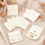 Square Velvet Jewelry Bags, with Snap Fastener, PapayaWhip, 7x7x0.95cm