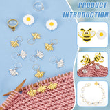 28Pcs Bees & Daisy DIY Knitting Tool Kits, including Locking Stitch Markers, Counter Chains, Knitting Needle Stoppers & Yarn Guide Finger Holder, Mixed Color, 22~270mm