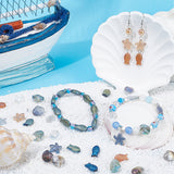 120Pcs 12 Style Electroplate Glass Beads, Fish & Shell & Starfish, Mixed Color, 12~15x8~14.5x5~10mm, Hole: 1mm, 10Pcs/style