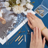 DIY Stamping Blank Rectangle Slider Bracelet Making Kit, Including 304 Stainless Steel Slider Bracelets Making, Links Connectors, Golden & Stainless Steel Color, 16Pcs/box